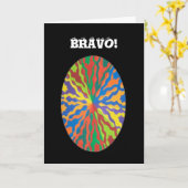フライングの色でブラボーおめでとうカード カード (黄色い花)