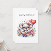フライングコアラの誕生日 カード (正面/裏面インサイチュ)