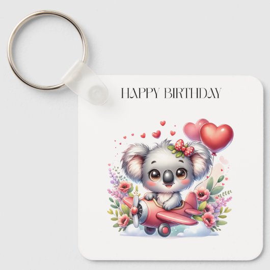 フライングコアラの誕生日 キーホルダー (正面)
