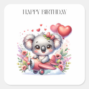 フライングコアラの誕生日 スクエアシール