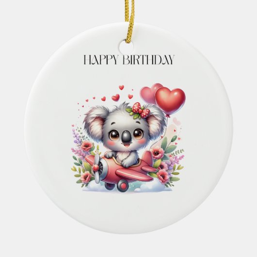 フライングコアラの誕生日 セラミックオーナメント (正面)