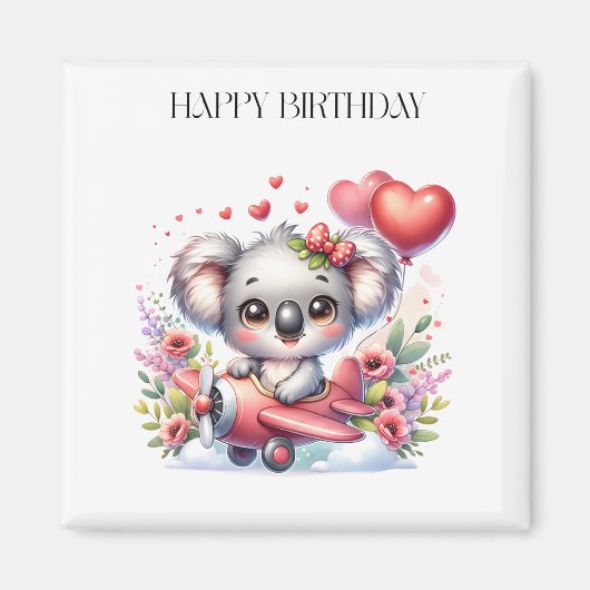 フライングコアラの誕生日 マグネット (正面)