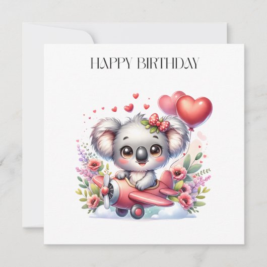 フライングコアラの誕生日 招待状 (正面)