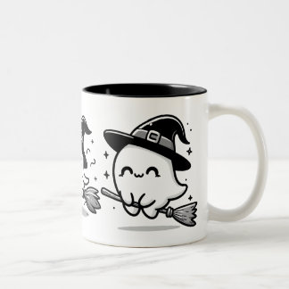 フライングゴーストウィッチオンブルームハロウィンマグ | ツートーン ツートーンマグカップ