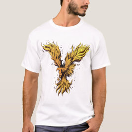 フライングゴールドフェニックスバードグラフィックTシャツ - クラシック Tシャツ