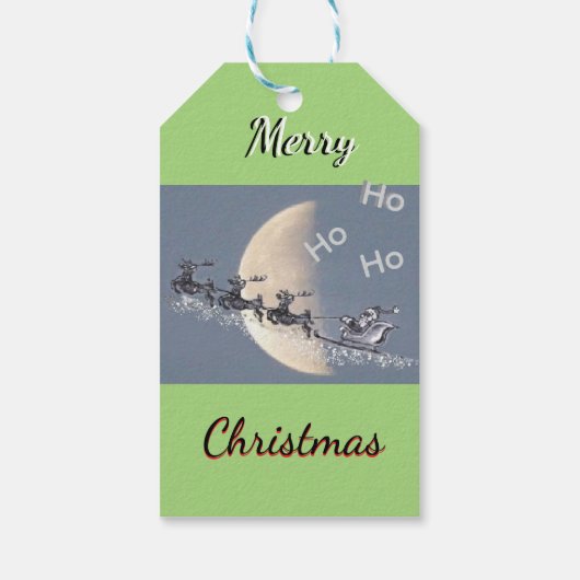 フライングサンタのクリスマスギフトタグ ギフトタグ (裏面)