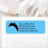 フライングシーガルブラックバードシルエットアドレス ラベル (インサイチュ)