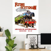 フライングスコッツマン 蒸気機関車 イギリス ポスター (ホームオフィス)