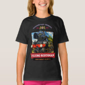 フライングスコッツマン 蒸気機関車 ビンテージポスター Tシャツ (正面)