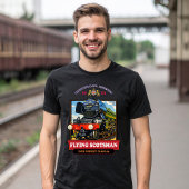 フライングスコッツマン 蒸気機関車 ビンテージポスター Tシャツ