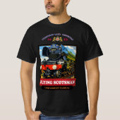 フライングスコッツマン 蒸気機関車 ビンテージポスター Tシャツ (正面)