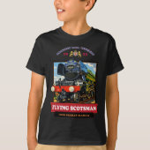 フライングスコッツマン 蒸気機関車 ヴィンテージポスター Tシャツ (正面)