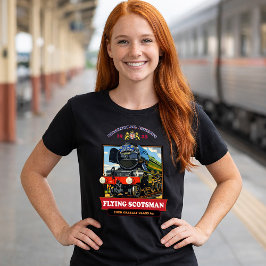 フライングスコッツマン 蒸気機関車 ヴィンテージポスター Tシャツ