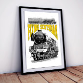 フライングスコッツマン 蒸気機関車。1923年 LNER列車 ポスター