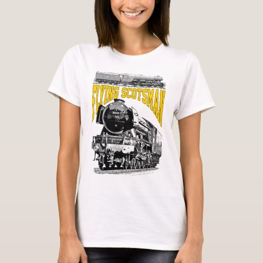 フライングスコッツマン 蒸気機関車。1923年 LNER列車 Tシャツ (正面)