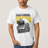 フライングスコッツマン 蒸気機関車。1923年 LNER列車 Tシャツ (正面)