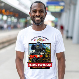 フライングスコッツマン 4472 蒸気機関車 リトロポスター Tシャツ