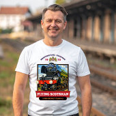 フライングスコッツマン 4472 蒸気機関車 リトロポスター Tシャツ