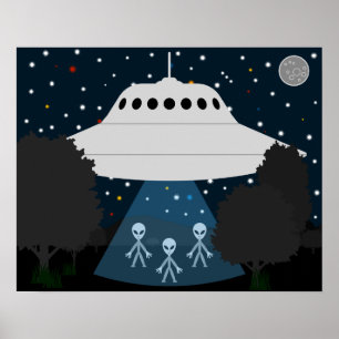 フライングディスクの星を眺めるポスター ポスター