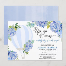 フライングバルーン　アップアップアンドアウェー　ボーイベイビーシャワー 招待状