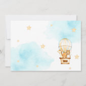 フライングバルーン アップ アップ アンド アウェイ 男の子 ベビーシャワー 招待状 (裏面)