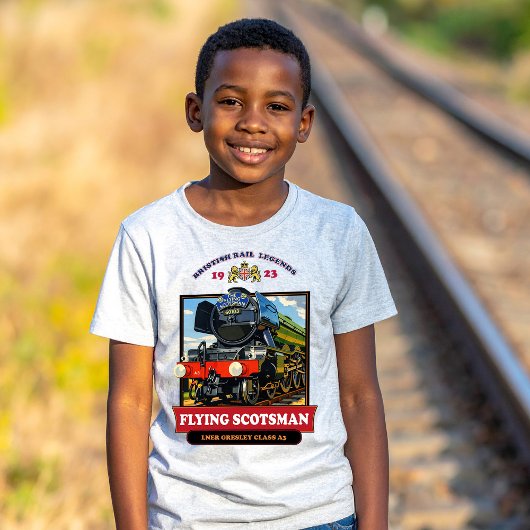 フライング・スコッツマン 4472 蒸気機関車 リトロポスター Tシャツ