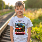 フライング・スコッツマン 4472 蒸気機関車 リトロポスター Tシャツ