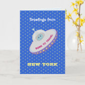 フライング・ソーサー・グリーティングズ カード (黄色い花)