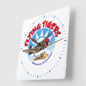 フライング・タイガース スクエア壁時計 (傾斜)