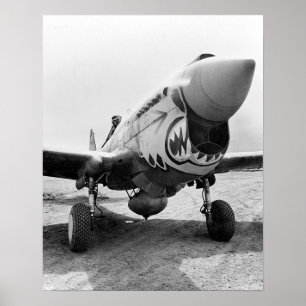 フライング・タイガースP-40 Warhawk 1941年。 ヴィンテージの写真 ポスター