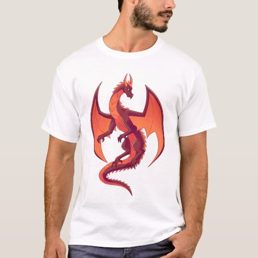 フライング・ファイア・レッド・ドラゴンTシャツ Tシャツ (正面)