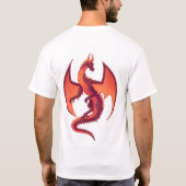 フライング・ファイア・レッド・ドラゴンTシャツ Tシャツ (裏面)
