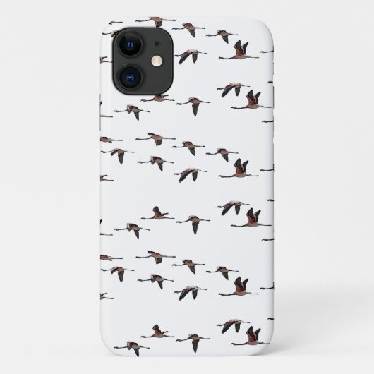 フライング フラミンゴ iPhone 11 カバー (色をお選びください) (裏面)