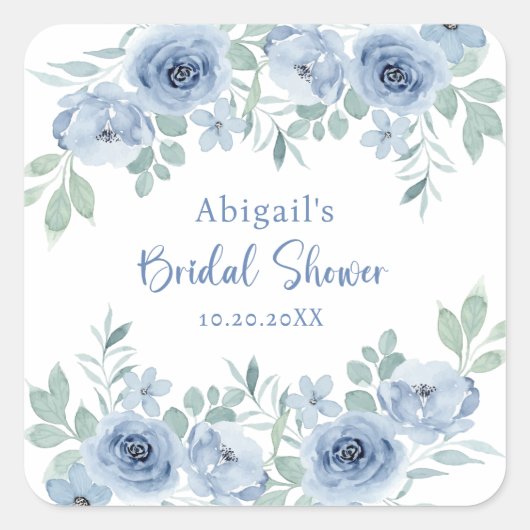 フライング・ブルー・ビフォー・アイ・ドゥ ブライダルシャワー スクエアシール (正面)