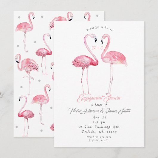 フラインゴちゃんたちのエンゲージメントシャワー　サマーです 招待状 (正面/裏面)