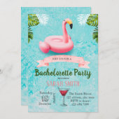 フラインゴの浮き輪 バチェロレッテパーティーの招待状 招待状 (正面/裏面)