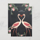 フラインゴの花の結婚式詳細情報カード エンクロージャーカード (正面/裏面)