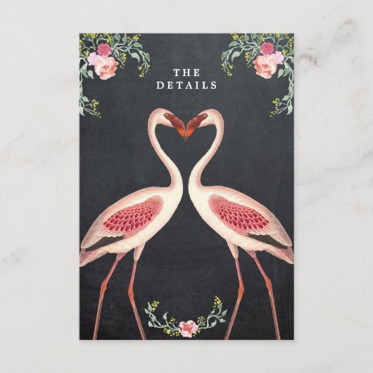 フラインゴの花の結婚式詳細情報カード エンクロージャーカード (正面)