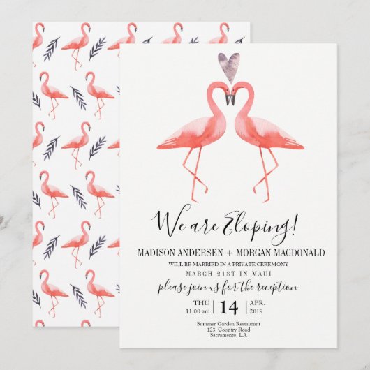 フラインゴの駆け落ち披露宴招待状 招待状 (正面/裏面)