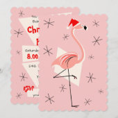 フラインゴサンタピンクの招待状ポートレート 招待状 (正面/裏面)