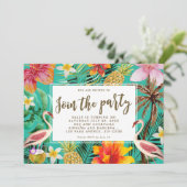 フラインゴトロピカル誕生日パーティーBBQ招待状 招待状 (スタンド正面)