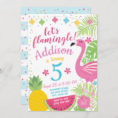フラインゴパーティー誕生日招待 フラインゴプール 招待状 (正面/裏面)