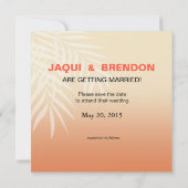 フラインゴ ハート キス セーブ・ザ・デート | ピーチ 招待状 (裏面)