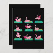 フラインゴ ヨガ ポーズ 瞑想 ワークアウト エクササイズ 招待状 (正面/裏面)