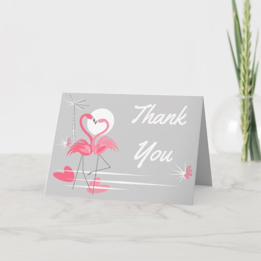 フラインゴ・ラブ・サンキュー　内側のテキスト　グレー　風景 サンキューカード (正面)