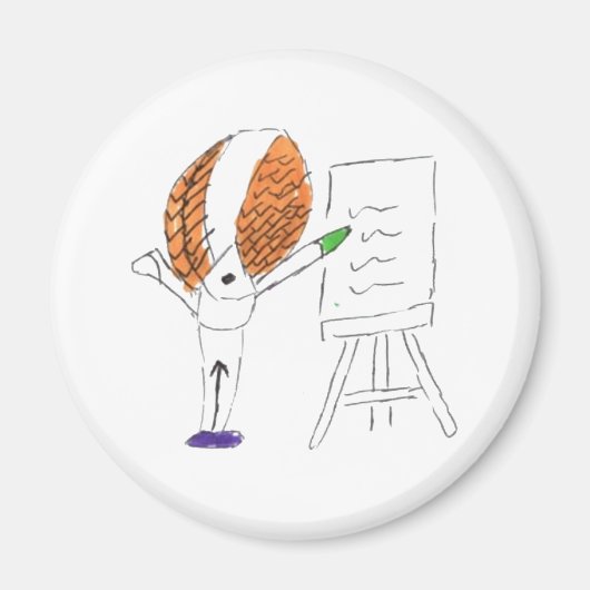 フライ先生ラウンドマグネット マグネット (正面)