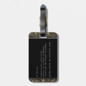 フライ来Meメタリック金ゴールドグリッター旅行Diva ラゲッジタグ (裏面縦)