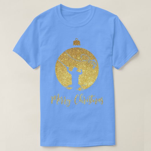 フライ漁師と釣り人のためのメリークリスマス Tシャツ (デザイン正面)