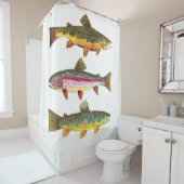 フライ漁師及び漁女の用マス三 シャワーカーテン (インサイチュ)