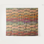 フライ漁師用のニジマスの魚柄 タペストリー (正面(横))